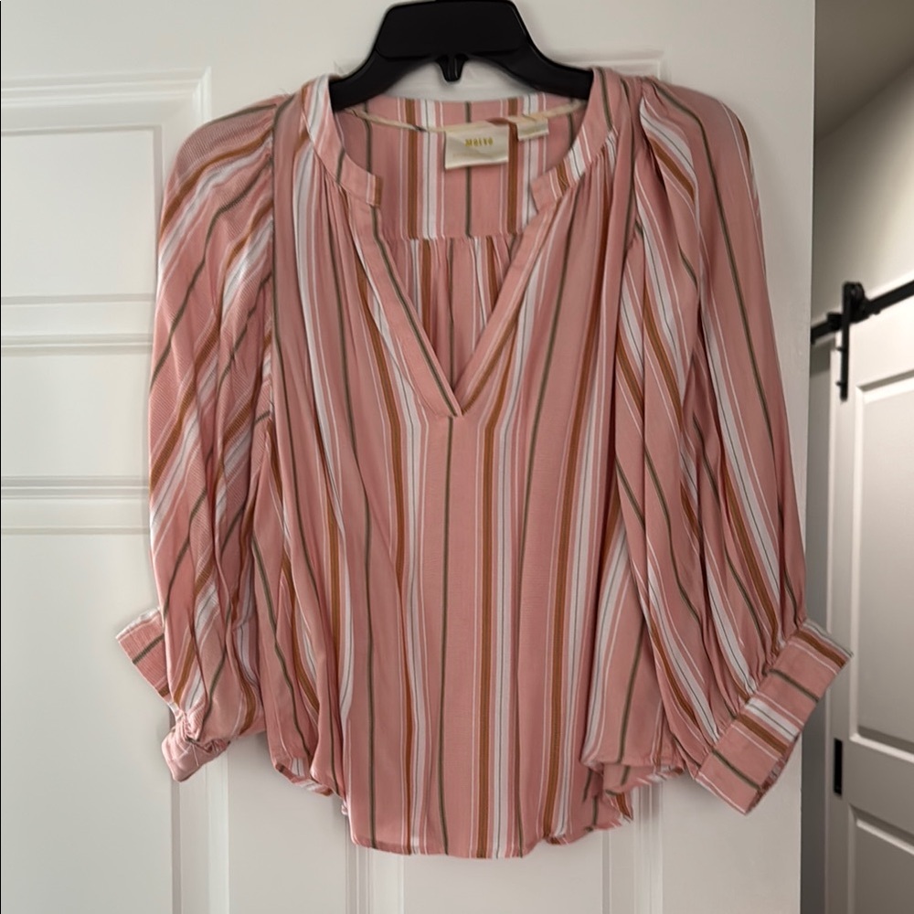 Women's Pink Striped Blouse